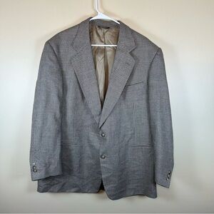 Vito Rufulo Men's Wool Silk Blazer Sport Coat Jacket Tan Made in Italy Size 48R